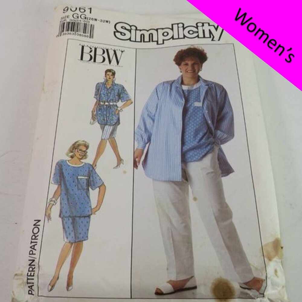 simplicity 9061 sewing pattern pants, skirt, shorts